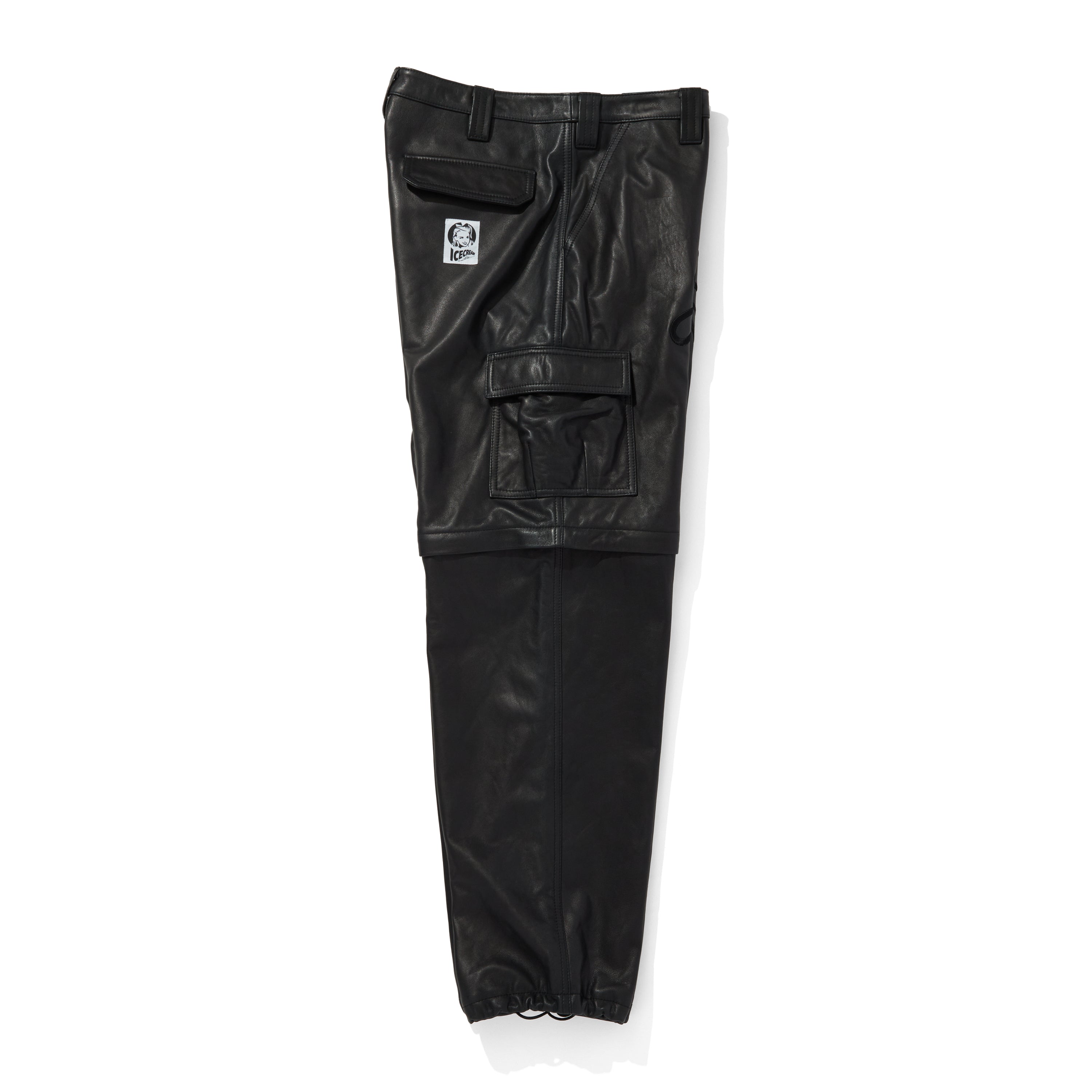 Load image into Gallery viewer, APPLIQUE LOGO LEATHER 2WAY CARGO PANTS
