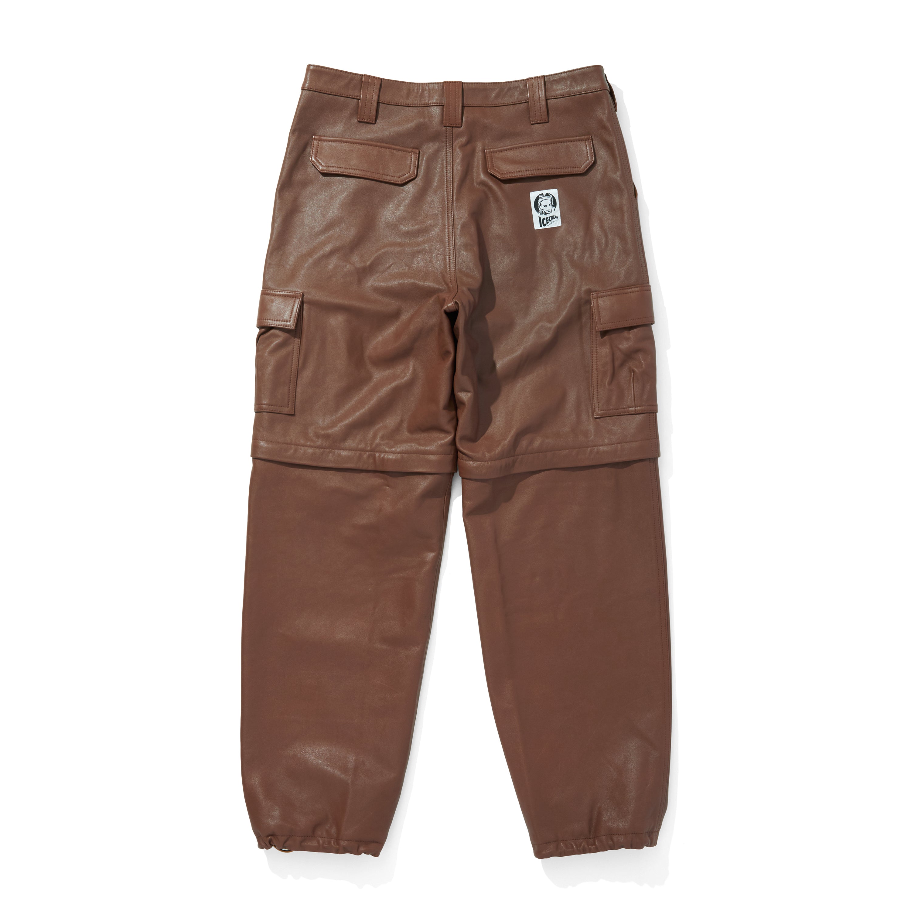 Load image into Gallery viewer, APPLIQUE LOGO LEATHER 2WAY CARGO PANTS
