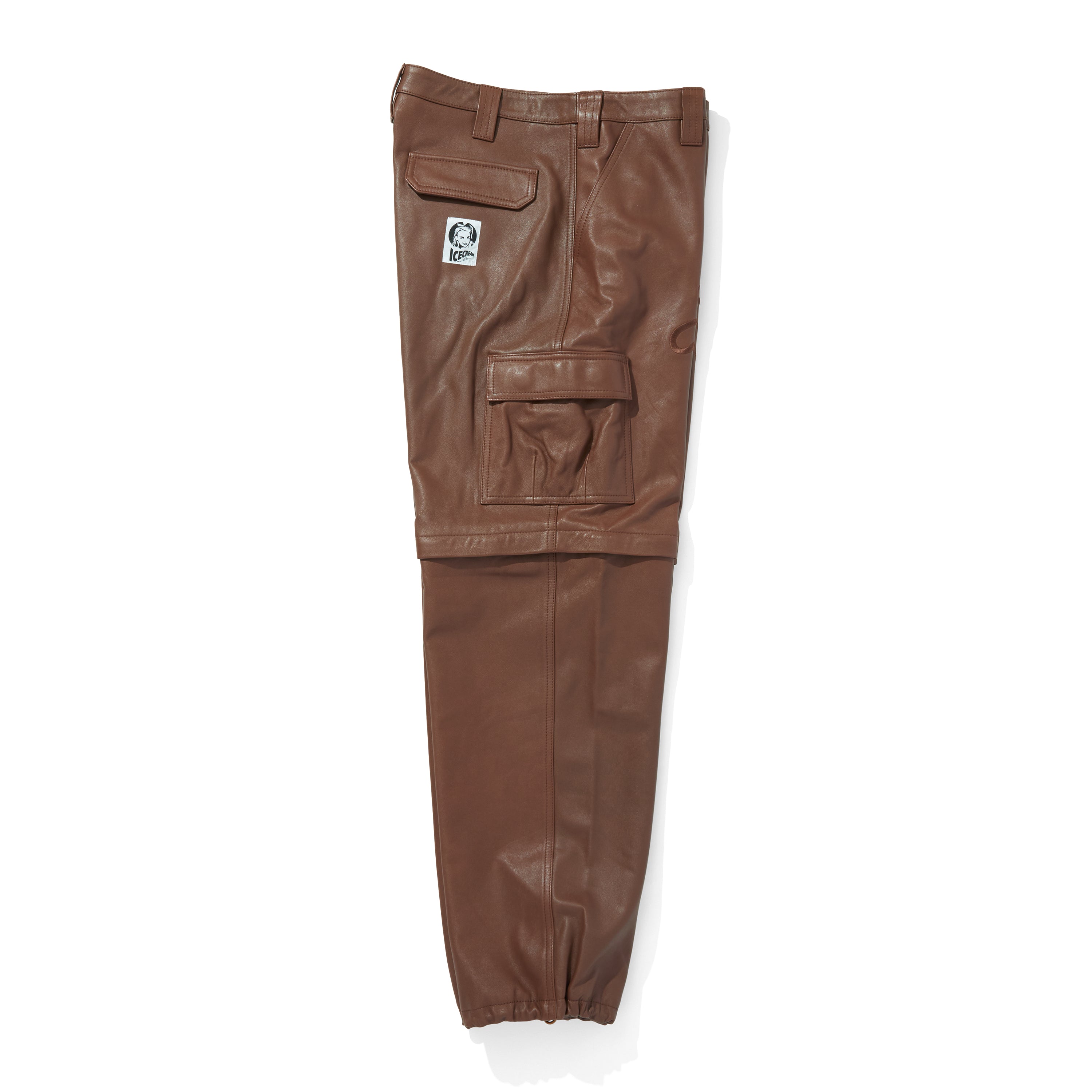 Load image into Gallery viewer, APPLIQUE LOGO LEATHER 2WAY CARGO PANTS
