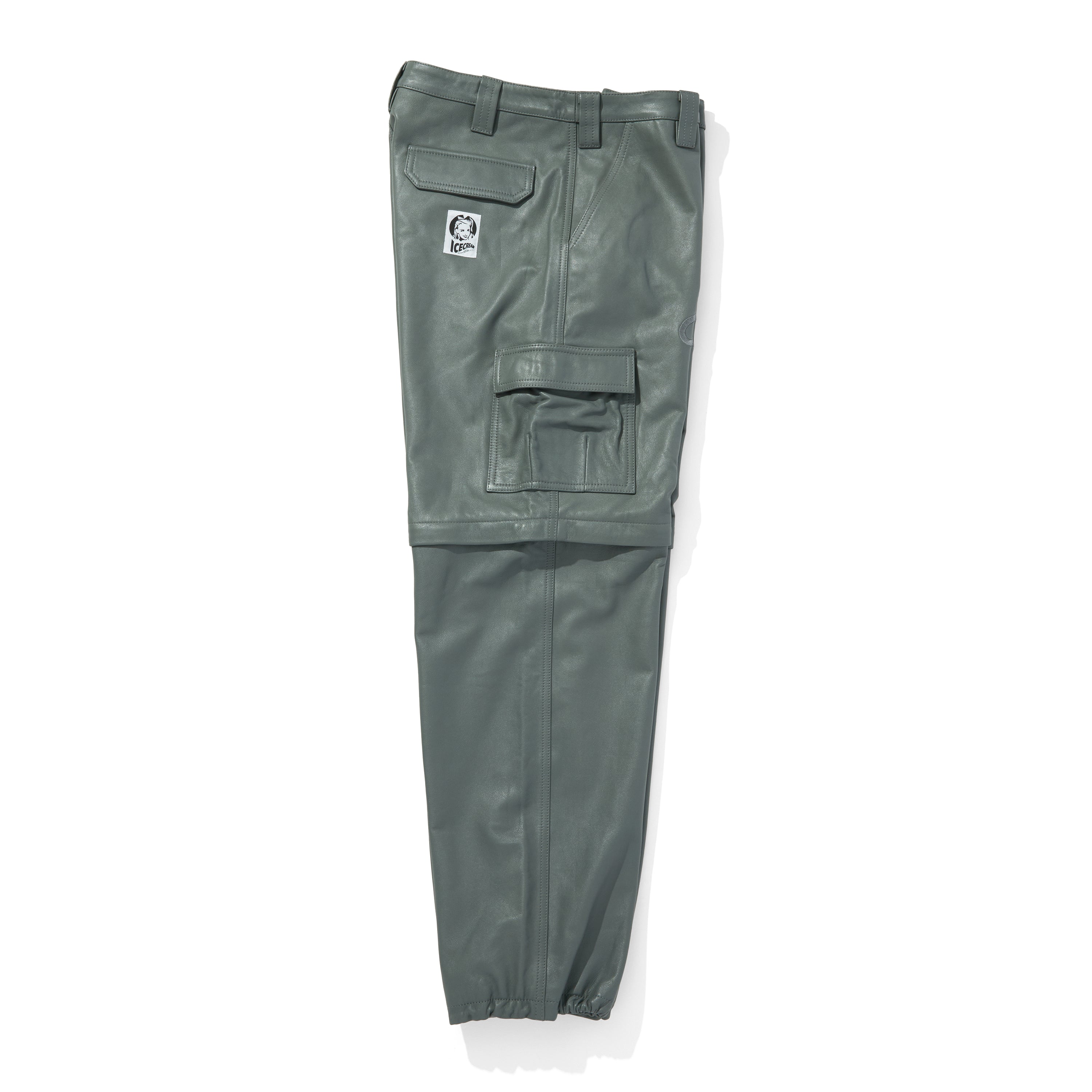 Load image into Gallery viewer, APPLIQUE LOGO LEATHER 2WAY CARGO PANTS
