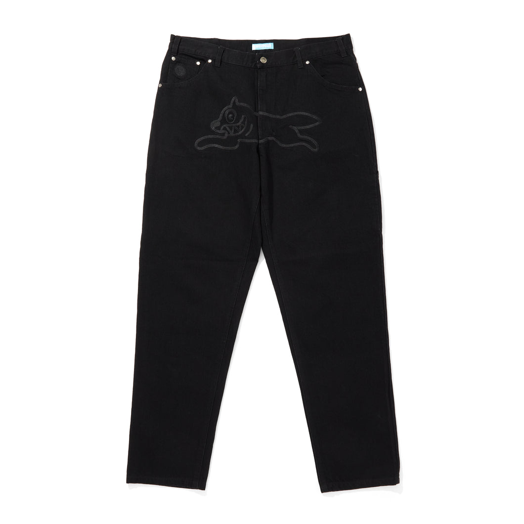 APPLIQUE LOGO BUGGY DENIM PANTS