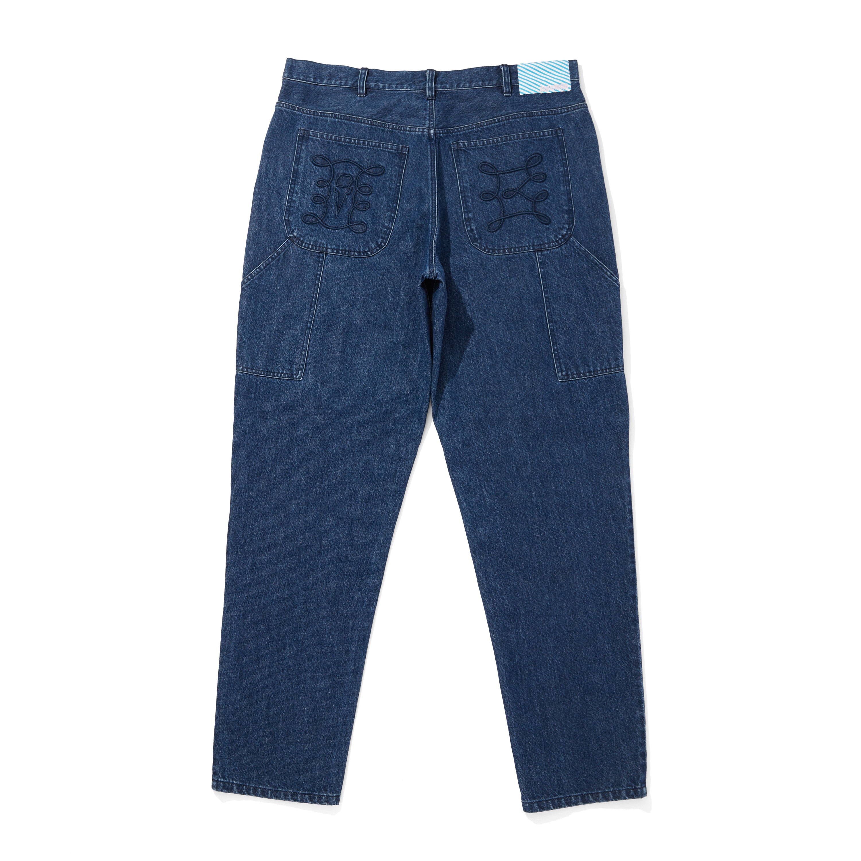 Load image into Gallery viewer, APPLIQUE LOGO BUGGY DENIM PANTS

