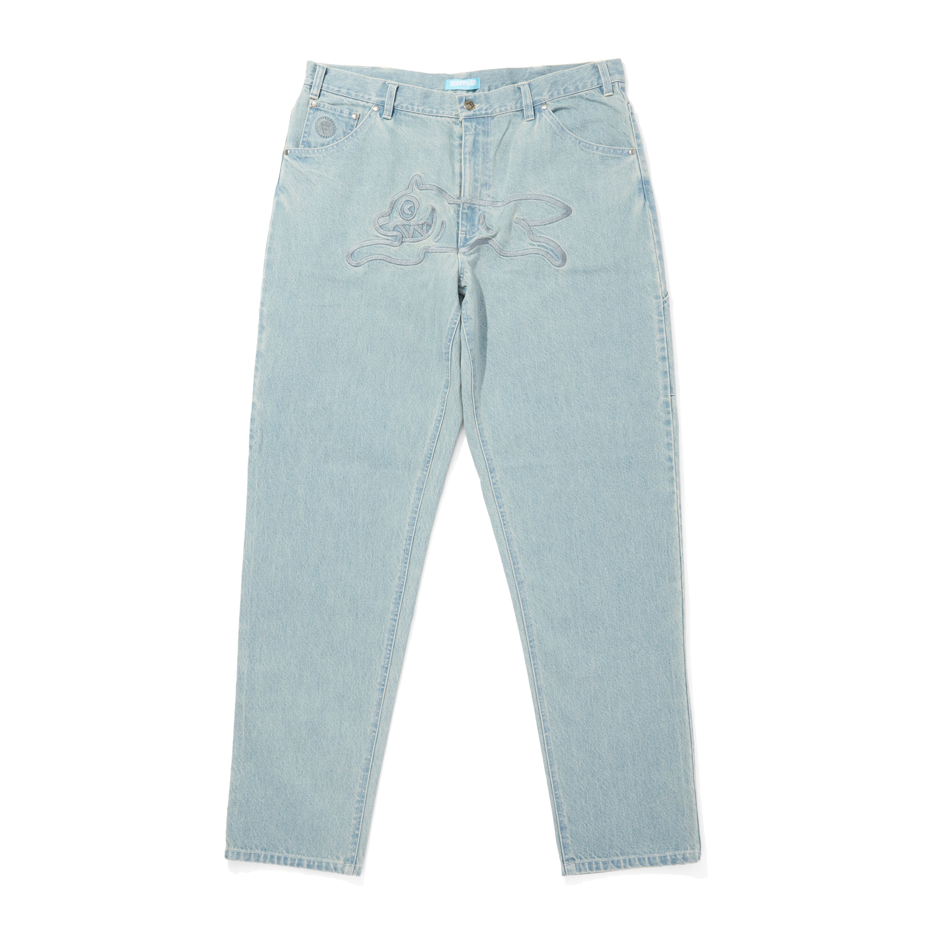 Load image into Gallery viewer, APPLIQUE LOGO BUGGY DENIM PANTS
