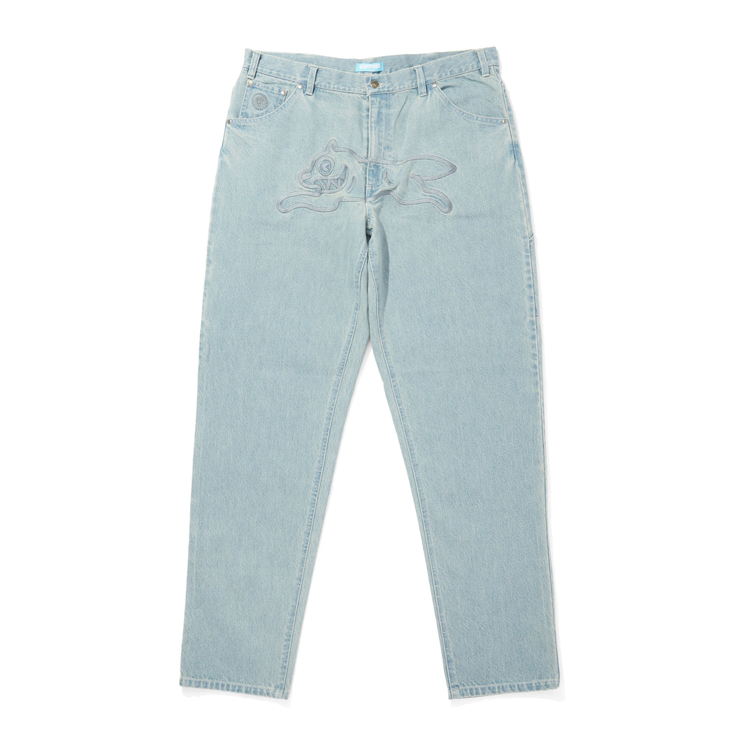 APPLIQUE LOGO BUGGY DENIM PANTS