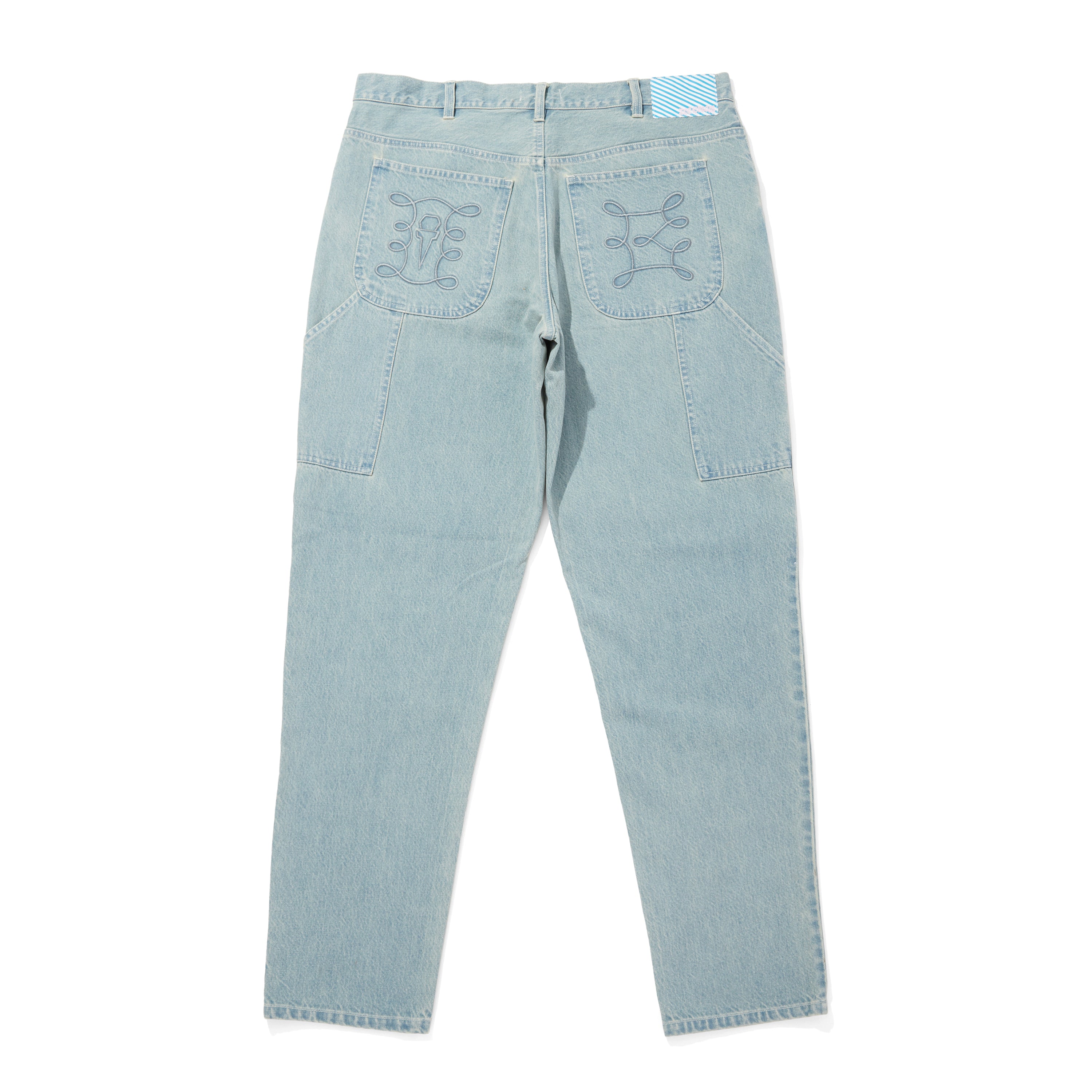 Load image into Gallery viewer, APPLIQUE LOGO BUGGY DENIM PANTS
