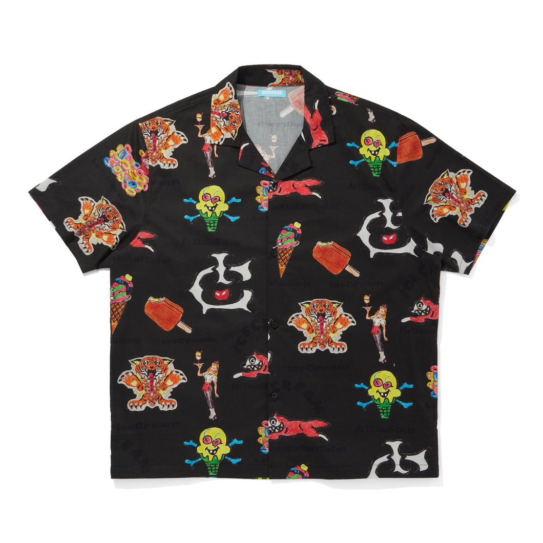 OPEN COLLAR S/S SHIRT