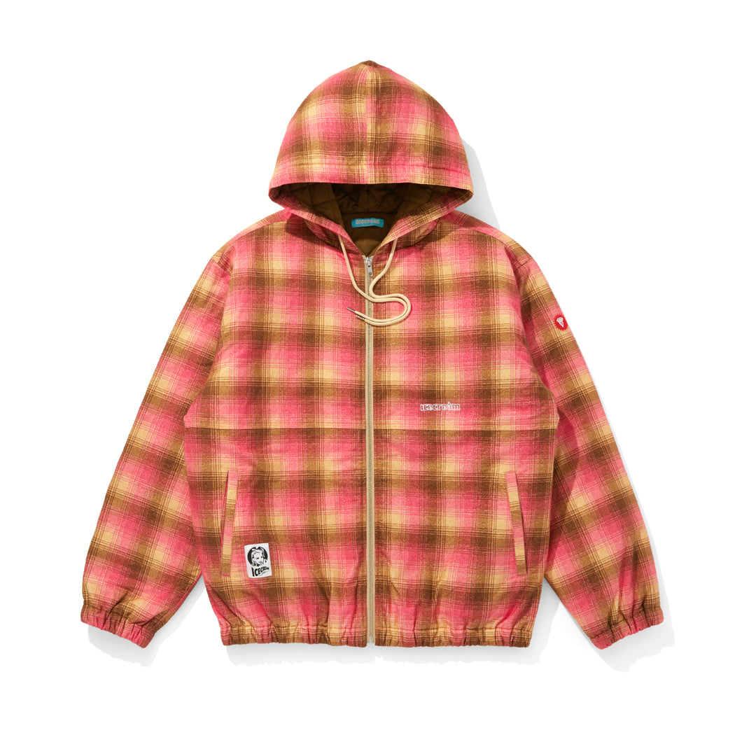 EMBROIDERED LOGO BUGGY FLANNEL CHECK JACKET