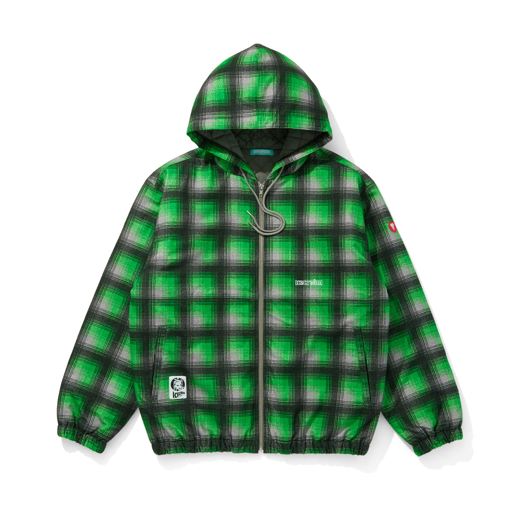 EMBROIDERED LOGO BUGGY FLANNEL CHECK JACKET