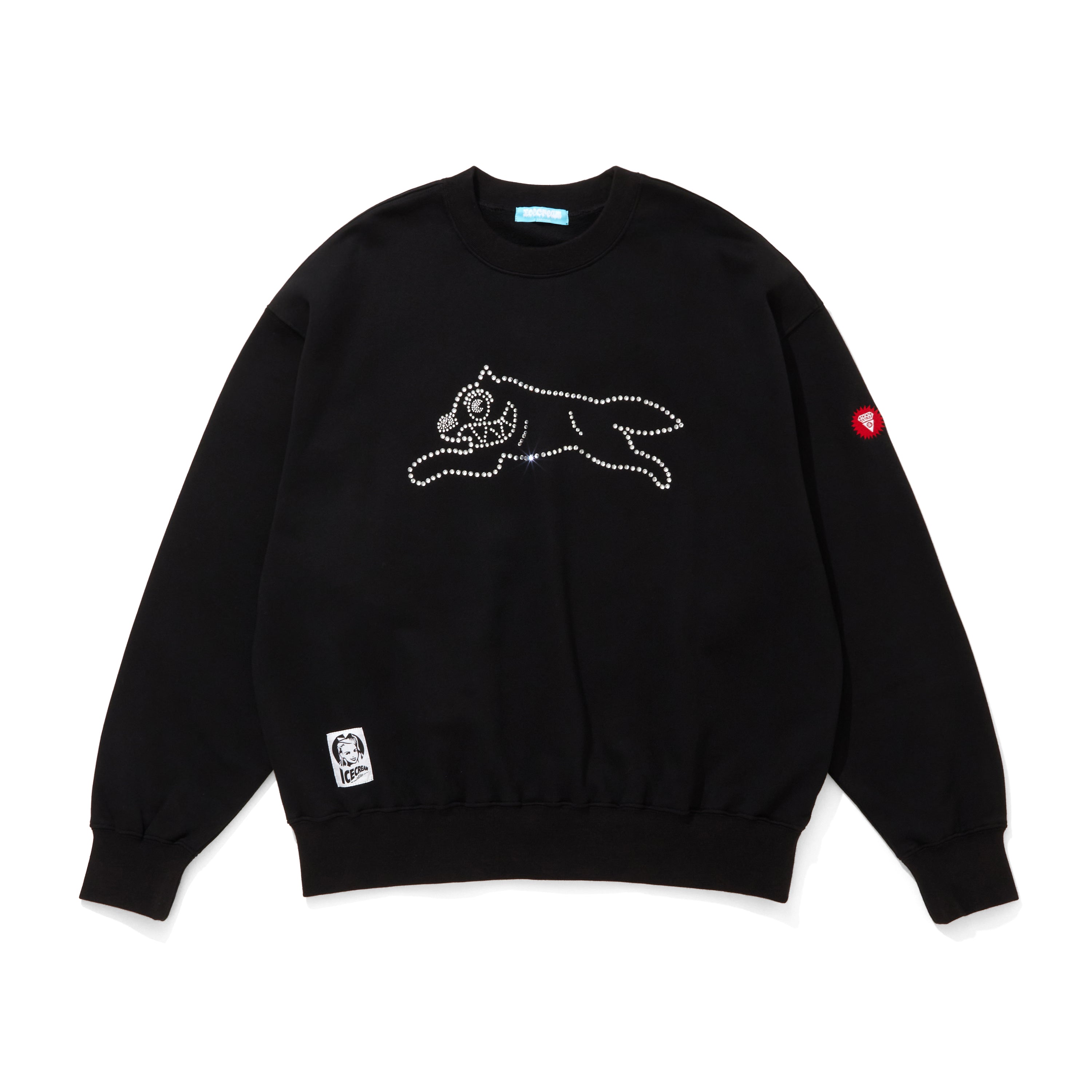 画像をギャラリービューアに読み込む, Rhinestone Cotton Sweatshirt
