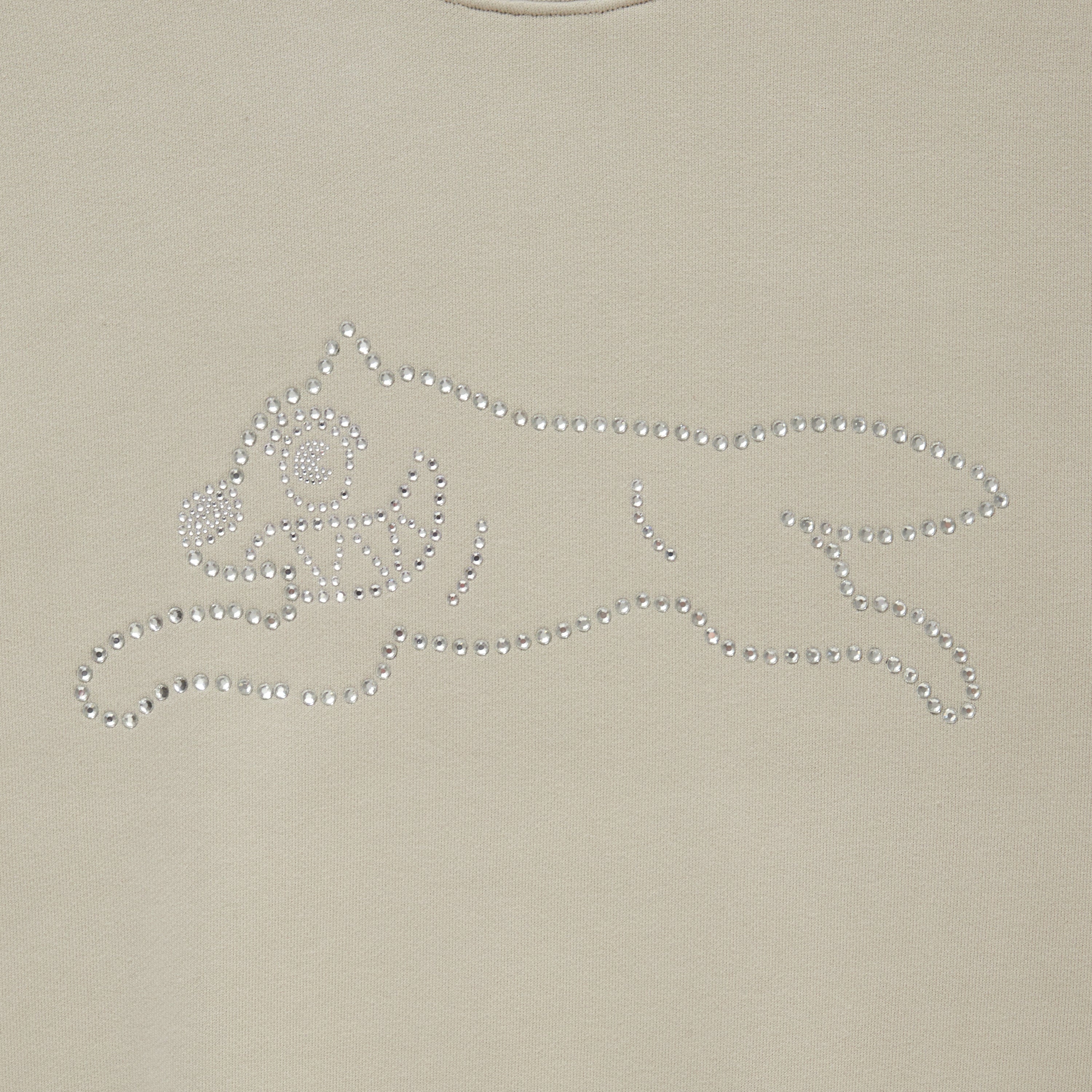 画像をギャラリービューアに読み込む, Rhinestone Cotton Sweatshirt

