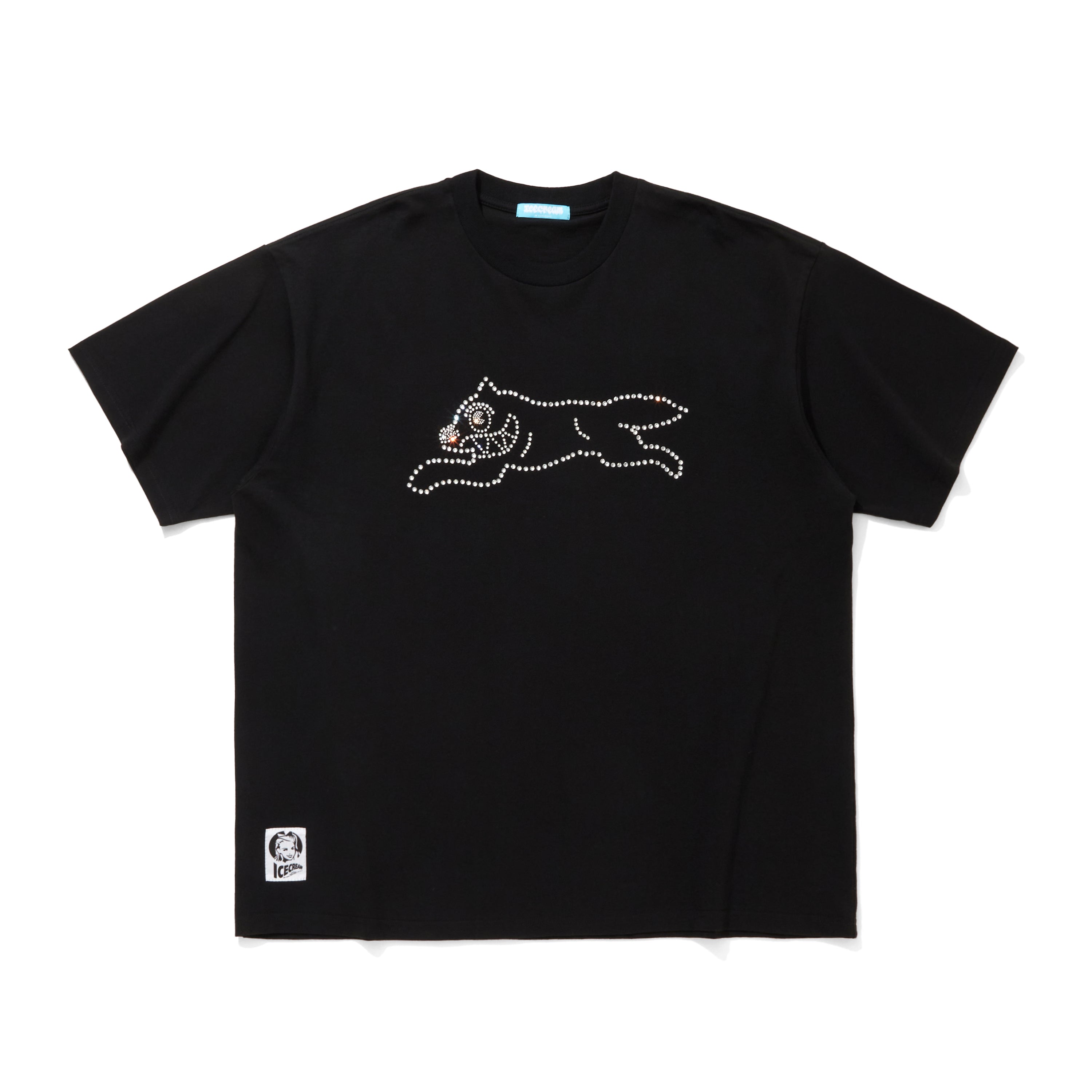 画像をギャラリービューアに読み込む, Rhinestone Cotton T-shirt_Running Dog
