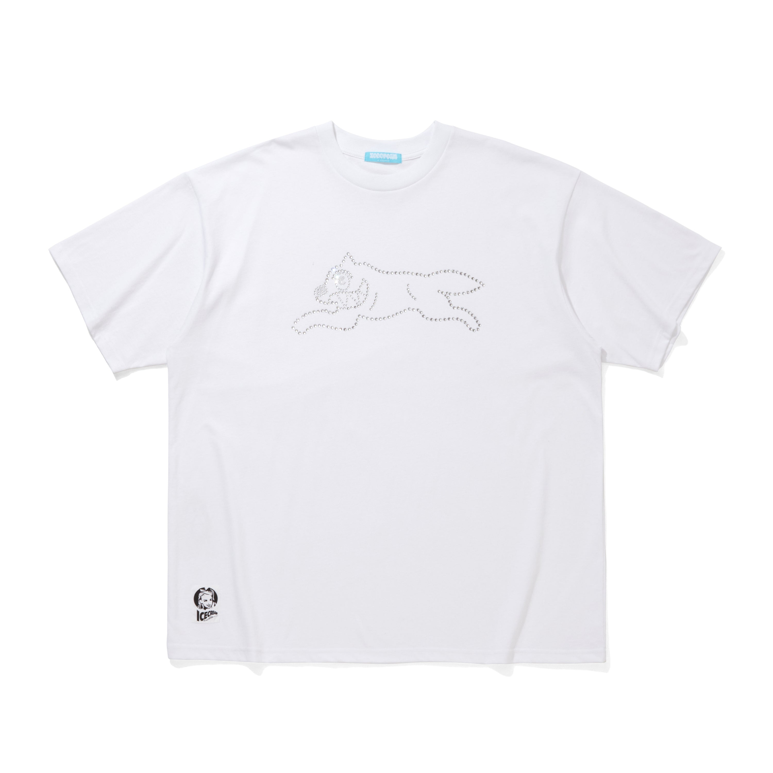 画像をギャラリービューアに読み込む, Rhinestone Cotton T-shirt_Running Dog
