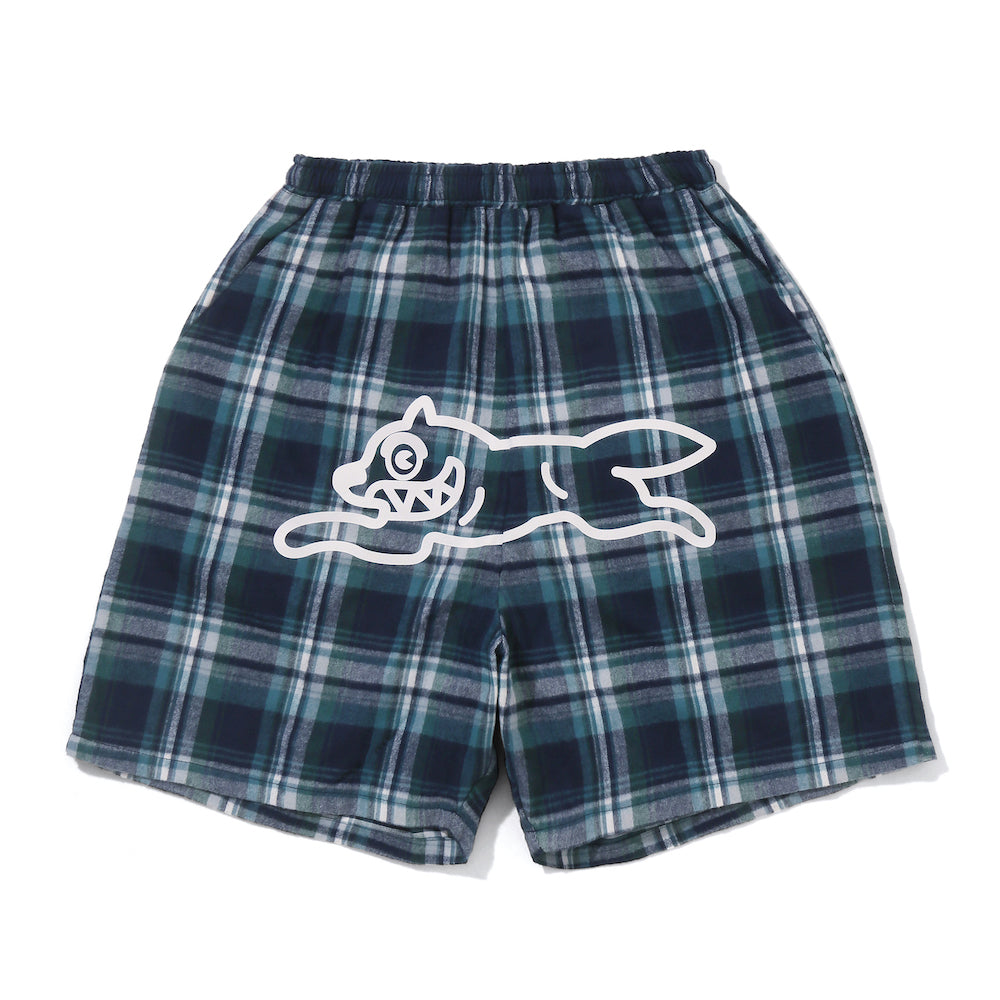 CHECK FLANNEL EASY SHORTS RUNNING DOG
