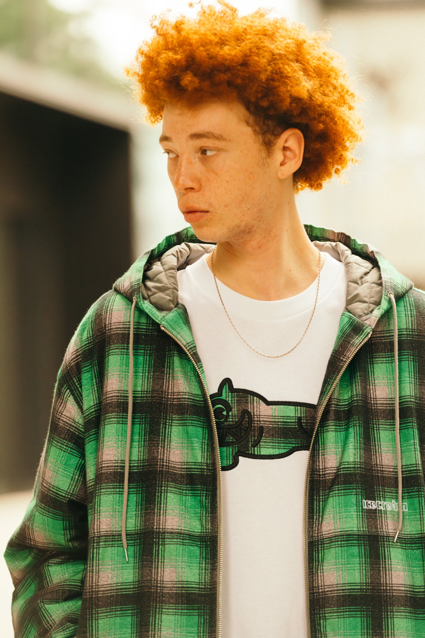 画像をギャラリービューアに読み込む, EMBROIDERED LOGO BUGGY FLANNEL CHECK JACKET
