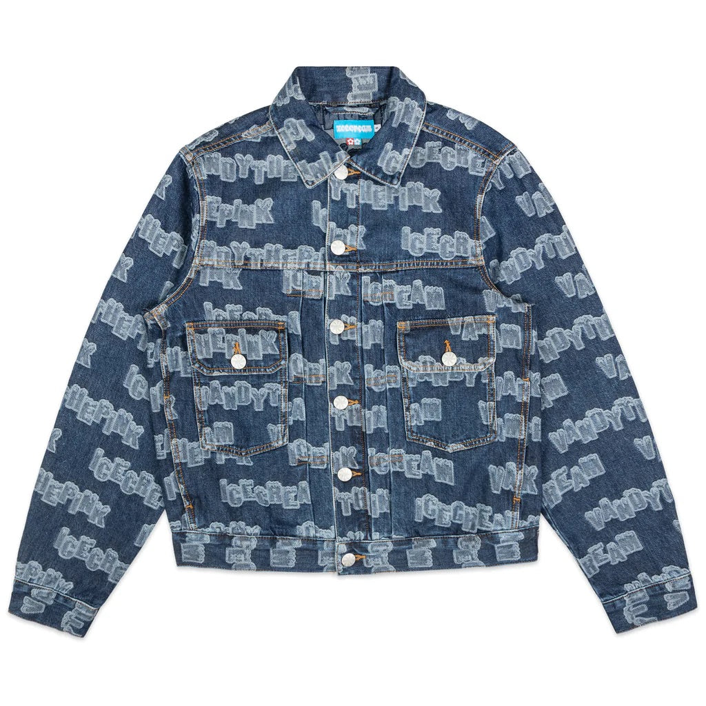 Load image into Gallery viewer, ICECREAM X VANDY ALL OVER DENIM JACKET
