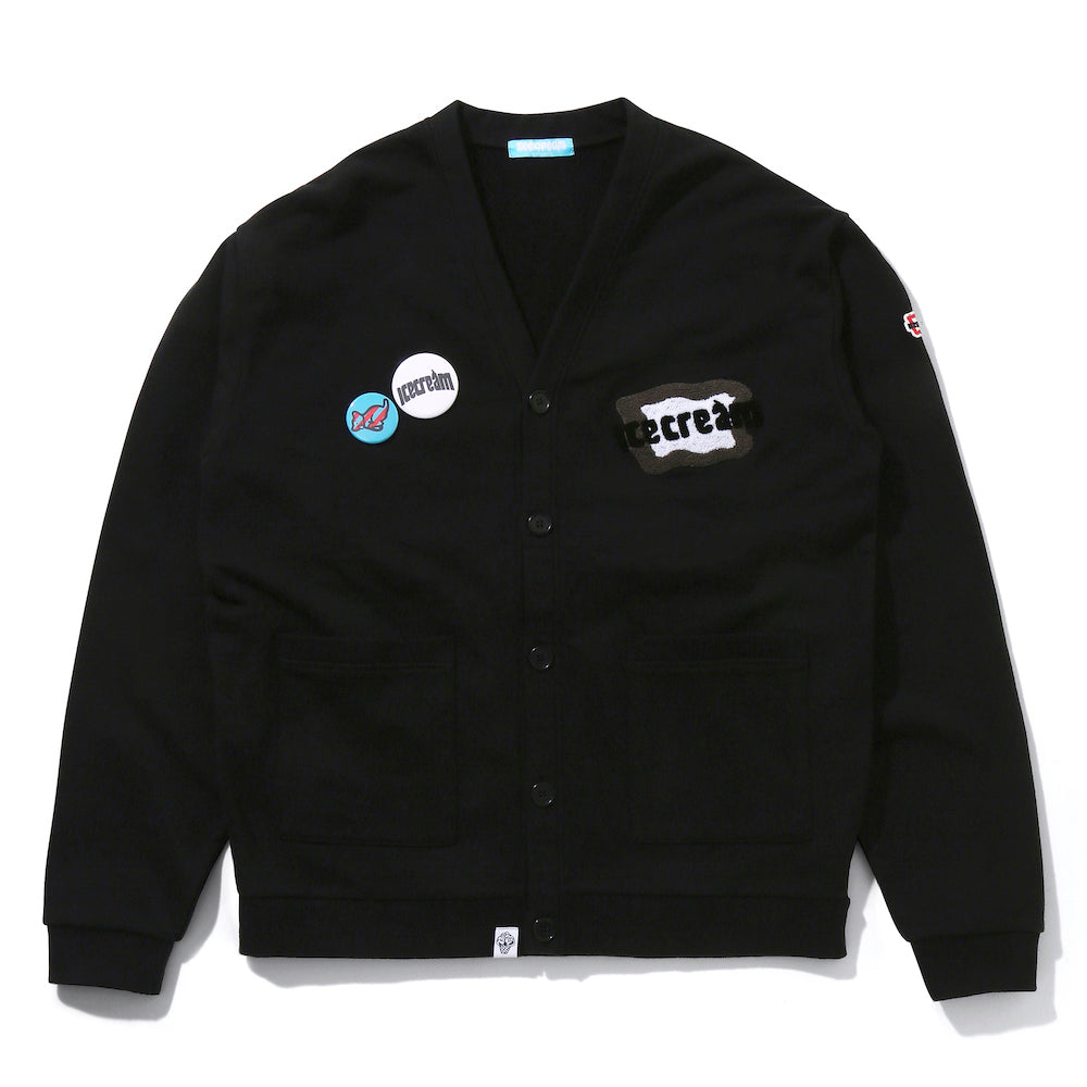 画像をギャラリービューアに読み込む, CHENILLE LOGO SWEAT CARDIGAN WITH BADGE
