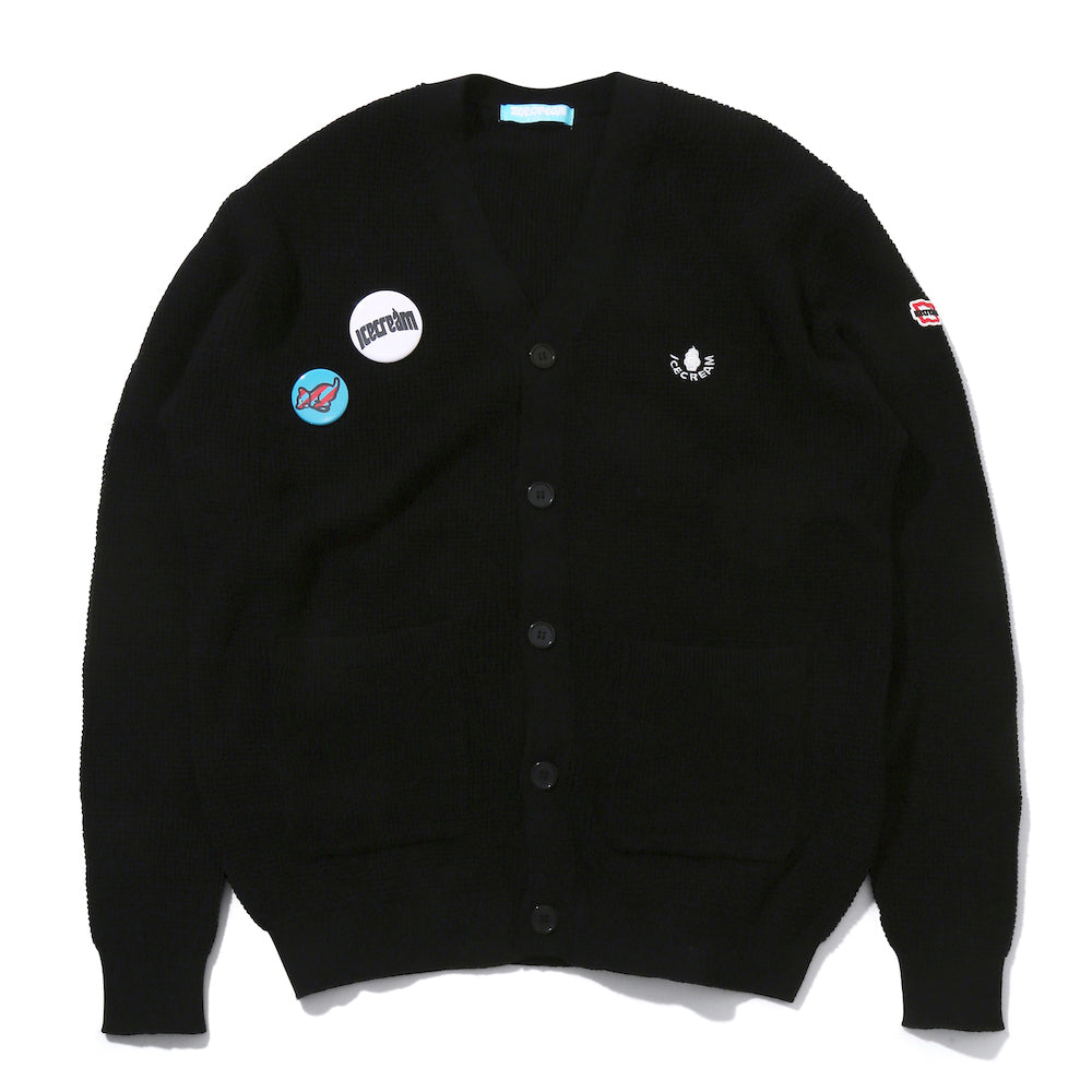 WAFFLE CARDIGAN KNIT WITH BADGE – BILLIONAIRE BOYS CLUB / ICECREAM