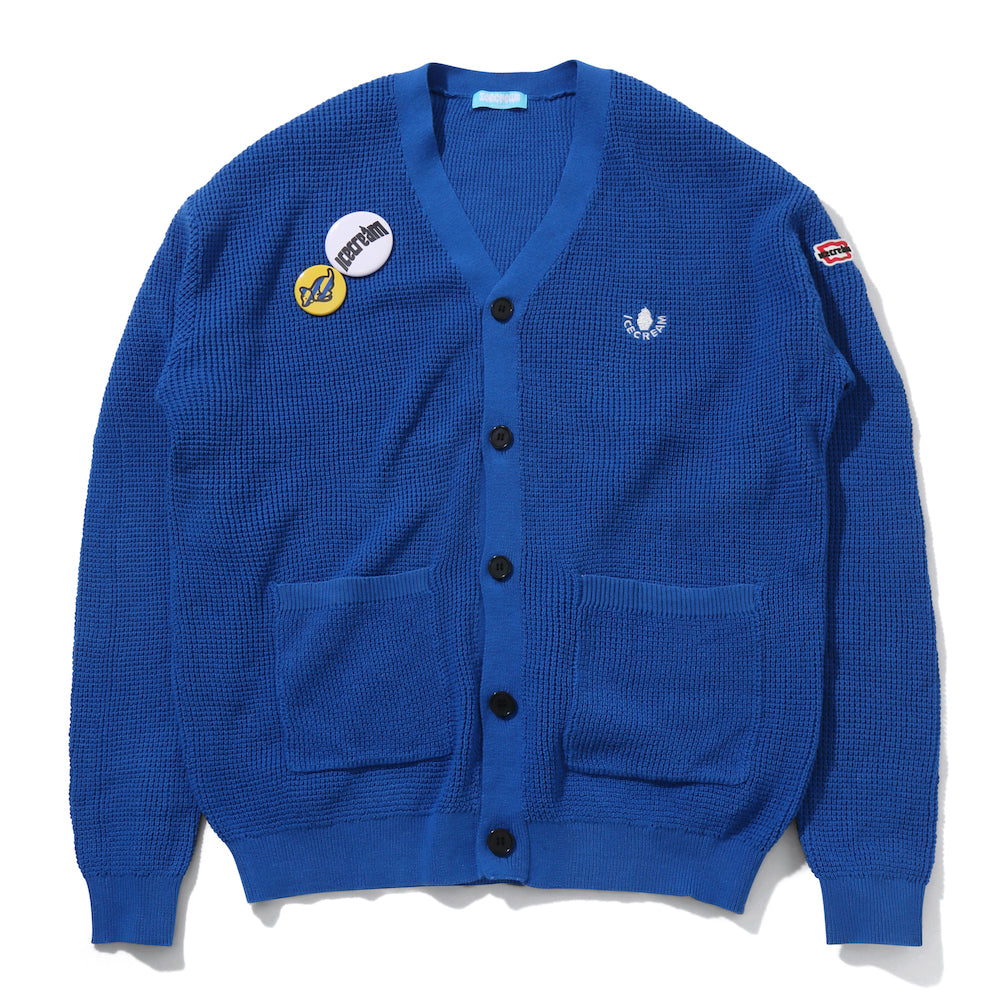 Load image into Gallery viewer, WAFFLE CARDIGAN  KNIT WITH BADGE
